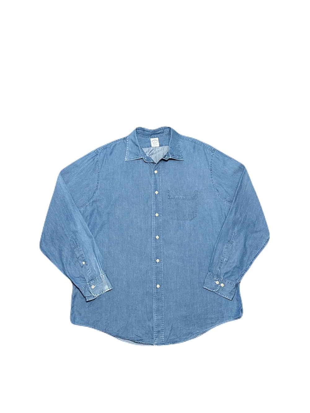 Brooks Brothers Shirt Mens XL Blue Chambray Denim Button Down